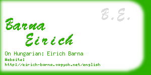 barna eirich business card